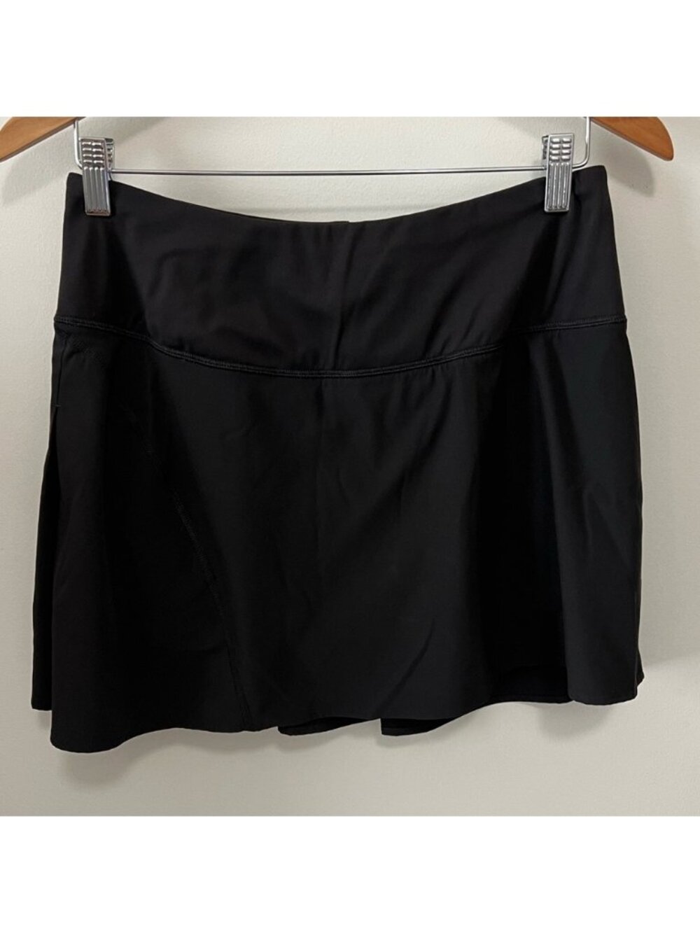 Black High Rise Mini Skort A-Line Fit